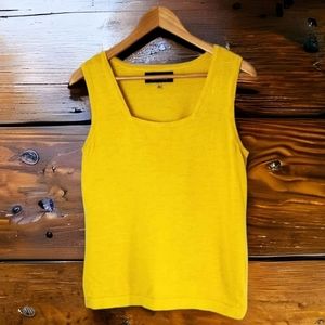EVAN PICONE mustard knit sleeveless top